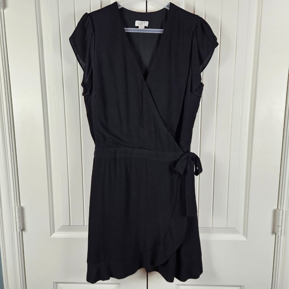 Loft Wrap Skort Black Dress: Size 2P (petite)